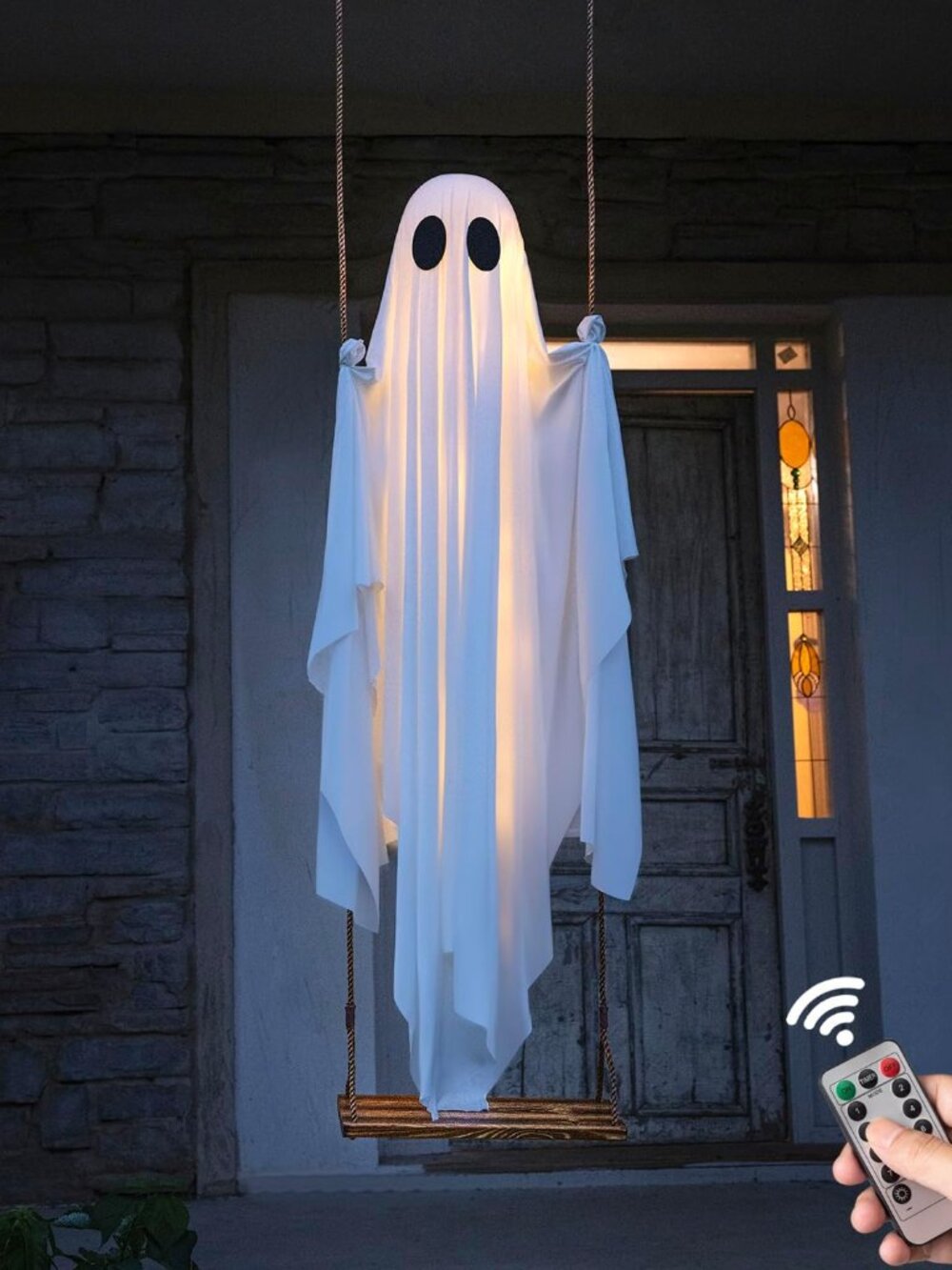 Halloween Decorations Outdoor - 5 FT Large Hanging Swing Ghost Halloween Decor w
